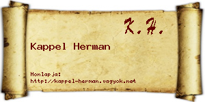 Kappel Herman névjegykártya